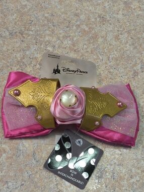 Disney Parks Pink and Gold Princess Bow Headband NWT